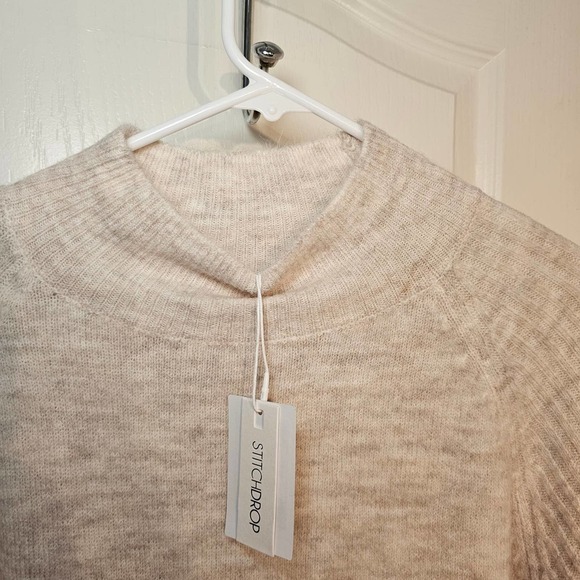 Stitchdrop Ribbed Sleeve Sweater Dress GREY size M - Picture 5 of 6